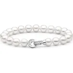 Gaura Pearls Perlový náramek Ely - řiční perla, zirkon, stříbro 925/1000 FARWY685-B 19 cm Bílá