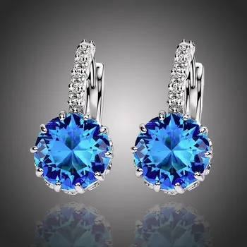 Náušnice Sisi Jewelry Náušnice Swarovski Elements Bernadette Topaz E1110-ET-403B Světle modrá