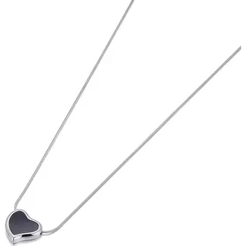 Náhrdelník Victoria Filippi Stainless Steel Náhrdelník s elegantním černým srdcem NH-N23056P/83 Stříbrná 41 cm + 5 cm (prodloužení)