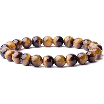 Náramek Daniel Dawson Korálkový náramek - 8 mm Tygří oko NR2233/20 Hnědá 20 cm