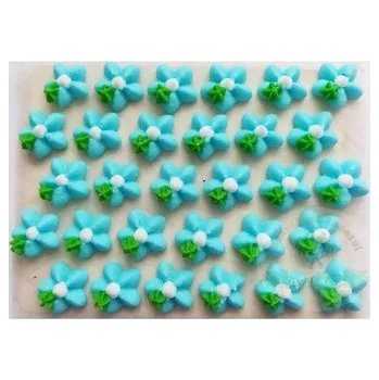 Přisada na vaření a pečení Cukrové květy modré s bílým středem na platíčku 30ks - Fagos