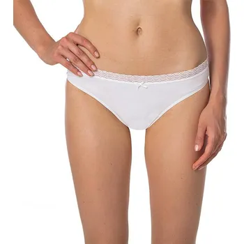 Dámské spodní prádlo Dámské kalhotky s krajkou FANCY COTTON MINISLIP - bílá L
