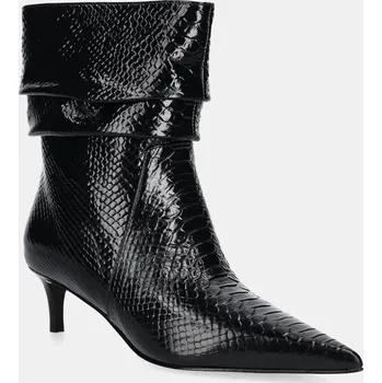 Dámské kozačky Kožené kotníkové boty MICHAEL Michael Kors Dawn dámské, černá barva, na podpatku, 40T5DWME5L.001 99X, EUR 37