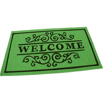 Rohožka Zelená textilní vstupní rohož FLOMA Welcome - Deco - délka 45 cm, šířka 75 cm, výška 0,3 c, 89897125