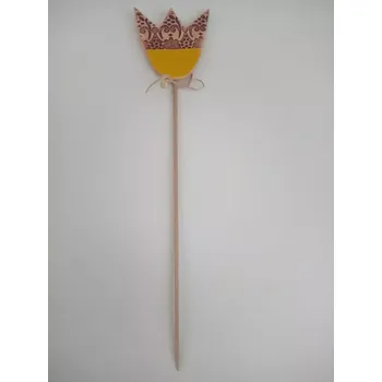 Zahradní dekorace DANETA - chráněná dílna Keramický zápich tulipán žlutý