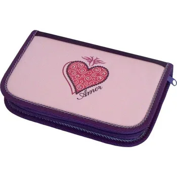 Penál Jednoduchý penál Amor fialová - 1 klopa prázdný