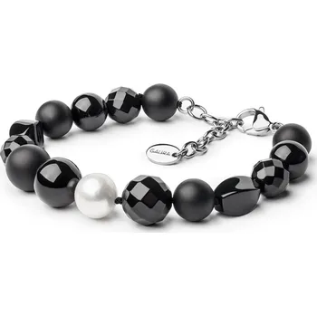 Náramek Gaura Pearls Náramek Maura - sladkovodní perla, Onyx 201-01B Černá 20 cm + 4 cm (prodloužení)