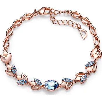 Náramek Éternelle Exkluzivní náramek Swarovski Elements Gavriella NR1007-B0979 Světle modrá 17 cm + 4 cm (prodloužení)