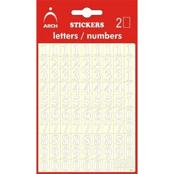 Speciální papír Čísla 0-9, výška 10 mm - bílé