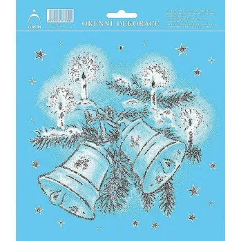 Okenní dekorace Okenní folie Zvonky se stříbrnými glitry