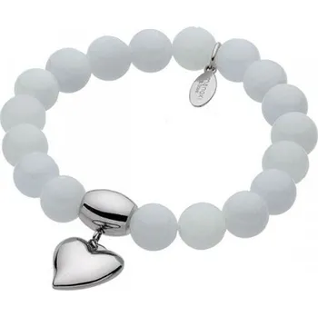 Náramek Manoki Náramek Celina chirurgická ocel a přírodní šedomodrý Jadeit - srdíčko BA274SN 19 cm Šedomodrá