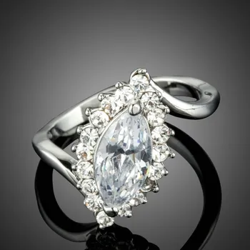 Prsten Francesca Petrucci Prsten Swarovski Elements Affini P0165-57 57 Bílá/čirá