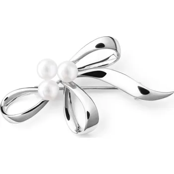 Brož Gaura Pearls Stříbrná brož s bílou perlou Iona, stříbro 925/1000 SK19491BR/W Stříbrná Bílá