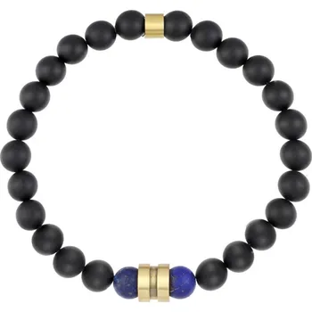 Náramek Manoki Pánský náramek Rodolfo - 8 mm lapis lazuli, onyx X-BA1059BN/23 23 cm Modrá