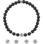 Daniel Dawson Náramek znamení zvěrokruhu Zodiac - 6 mm lávový kámen, 12 druhů NR2256-11/18 18 cm Vodnář (21.1. - 20.2.)