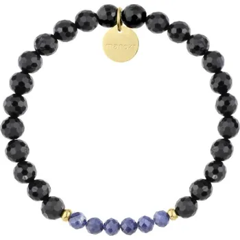 Náramek Manoki Luxusní náramek s černými turmalíny a modrými safíry BA1144GN Modrá 17 cm