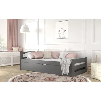 Dětská postel Postel z masivu DAVID s úložným prostorem - 200x90 cm - šedá