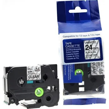 Pásek do tiskárny Kompatibilní páska s Brother TZ-151 / TZe-151, 24mm x 8m, černý tisk / průhledný podklad