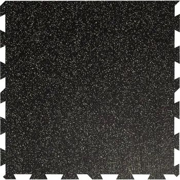 Černo-žlutá gumová modulová puzzle dlažba (okraj) FLOMA FitFlo SF1050 - 100 x 100 x 2 cm, 80903678