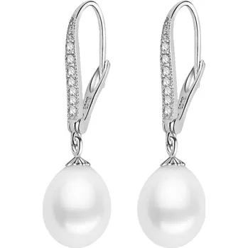 Náušnice Gaura Pearls Stříbrné náušnice s bílou 9 mm perlou Claudia, stříbro 925/1000 E1311-ZY155A(1) Bílá