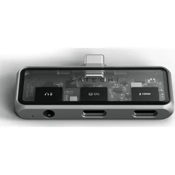USB hub Satechi Mobile XR Hub with dual USB-C and Audio - Space Gray Vesmírně šedá