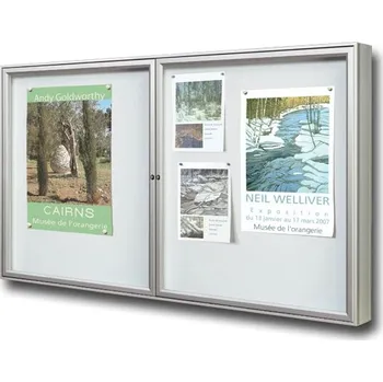 Kancelářský nábytek Venkovní dvoudveřová vitrína 1000-24 x A4 - stříbrná