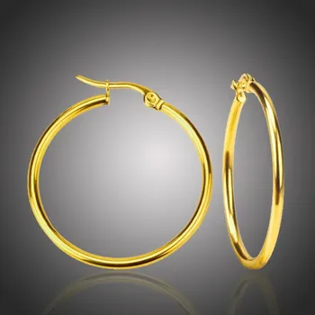 Náušnice Victoria Filippi Stainless Steel Ocelové náušnice Noema Gold - kruhy, chirurgická ocel, průměr 4 cm E18110-5/1 Zlatá 4 cm