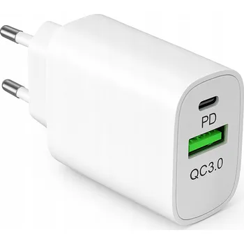 RYCHLÁ NABÍJEČKA USB/USB-C 20W 3A SÍŤOVÁ UNIVERZÁLNÍ PRO TELEFONY