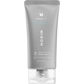 Přípravek na opalování Mizon Inout Daily Soothing Sunscreen ultra lehký ochranný fluid se zklidňujícím účinkem SPF 50+ 50 ml