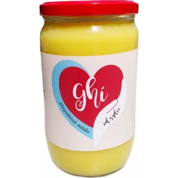 Přisada na vaření a pečení Ghí od srdce Ghí přepuštěné máslo 720ml 720 ml