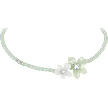 Náhrdelník JAY Korálkový náhrdelník Verity - chrysoprasové korálky, květy JAY-9155-ZS51302(1) Zelená 46 cm + 7 cm (prodloužení)