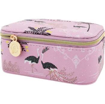 Termohrnek Sara Miller London Savannah mini šperkovnice Ostrich&Palm Leaves 13x8cm designová růžová pštros