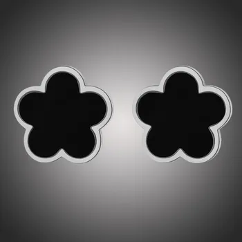 Náušnice Victoria Filippi Stainless Steel Ocelové náušnice Anna Black - chirurgická ocel, květina NAUE20133P/24 Černá