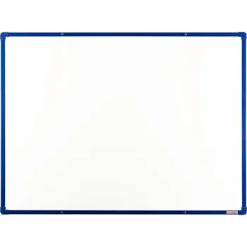 Bílá tabule boardOK, modrý rám - 60 x 45 cm