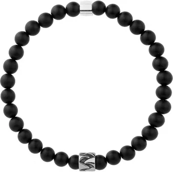 Náramek Manoki Korálkový náramek Stefano - 6 mm onyx X-BA862B/19 Černá 19 cm