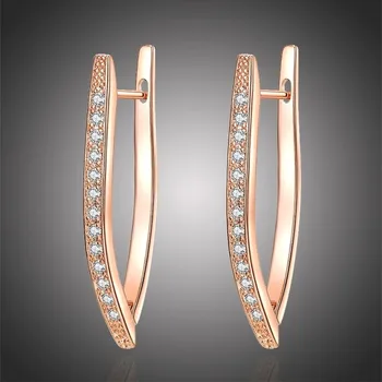 Náušnice Éternelle Náušnice se zirkony Gorgina Rose Gold E-KZCE127-C Zlatá