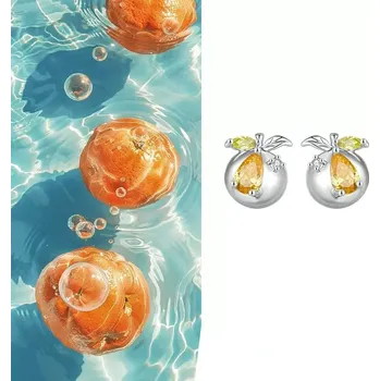 Náušnice JAY Náušnice ve tvaru svěžích pomerančů - stříbrné zapínání JAY-9176 Stříbrná