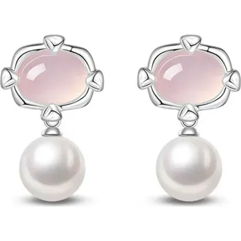 Náušnice JAY Náušnice s perlou Simonita - stříbrné zapínání JAY-9094 Růžová Bílá