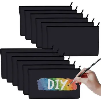 12dílná DIY prázdná látková taška, cestovní toaletní taška, kosmetické tašky na zip, dárková