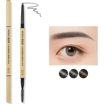 Tužka na obočí Malá zlatá tužka na obočí Voděodolná a odolná proti potu Dlouhotrvající výdrž Ultratenká precizní tuha Štěteček pro úpravu obočí šedá