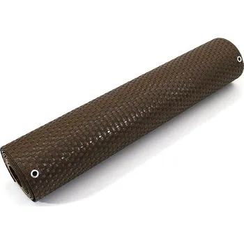 Příslušenství pro plot Plastová ratanová stínící rohož umělý ratan s oky (tmavý ořech) - 300 x 75 cm, 81111503