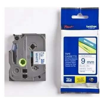 Pásek do tiskárny Brother TZ-223 / TZe-223, 9mm x 8m, modrý tisk / bílý podklad