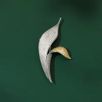 Brož Éternelle Luxusní brož se zirkony Amadea B8068-LXT0647A Žlutá