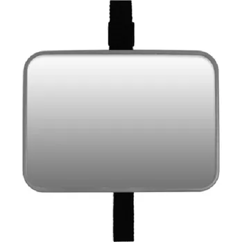 Nerozbitné dětské zrcátko do auta 18,7x13,5 cm Široký výhled Průhledné bezpečnostní zrcátko Nastavitelné popruhy Opěrka hlavy šedá