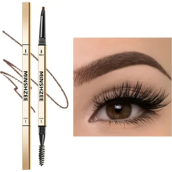 Tužka na obočí Voděodolná matná tužka na obočí s kartáčkem 0,1 g Dvojitá hlava Precizní tvarování Snadné použití Dlouhotrvající make-up hnědá