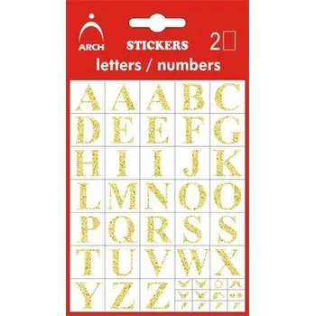 Speciální papír Písmena zlatá A-Z, výška 14 mm