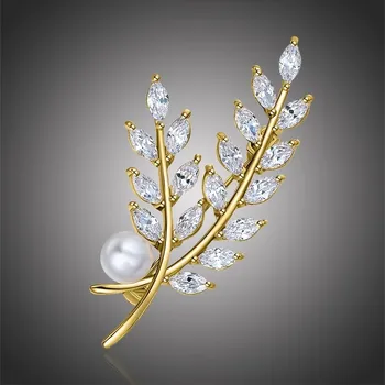 Brož Éternelle Brož s perlou a Swarovski Elements krystaly Sophie B7072/AL Bílá/čirá