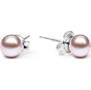 Náušnice Gaura Pearls Náušnice s levandulovou 5.5-6 mm perlou Chloe II, stříbro 925/1000 EFB06-N/L Levandulová
