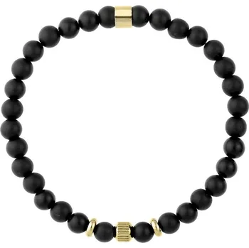 Náramek Manoki Pánský náramek Giorgio - 6 mm přírodní onyx X-BA985GB/21 Černá 21 cm