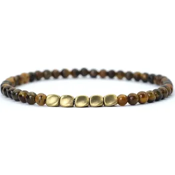 Náramek Daniel Dawson Korálkový náramek Diego 4 mm Tygří Oko NR2214 Hnědá 19,5 cm